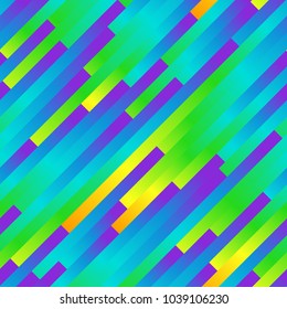 Seamless rainbow abstract pattern. Geometric print composed of colored strips. Colorful bright lines background.