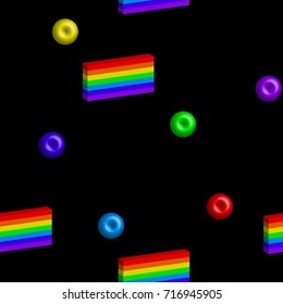 Seamless rainbow background. Seamless pattern with colorful rainbows for textiles, interior design, book design, gift wrapping paper, interior, cloth, fabric, or web design.