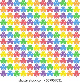 Seamless Rainbow Colors Shamrock Stripes Pattern Background Vector