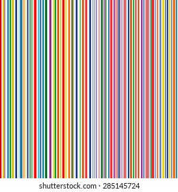 Seamless Rainbow Curved Stripes Color Line Art Vector Background 2