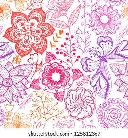 Seamless rainbow floral background. Copy that square to the side and you'll get seamlessly tiling pattern which gives the resulting image the ability to be repeated or tiled without visible seams