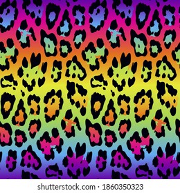 Seamless rainbow Leopard Skin Pattern for Textile Print for printed fabric design for Womenswear, underwear, activewear kidswear and menswear and Decorative Home Design, Wallpaper Print.