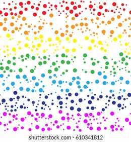 Seamless rainbow pattern with colorful confetti.