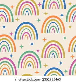 seamless rainbow pattern in colorful style. kids texture for fabric, wrapping, textile, wallpaper, apparel. Vector illustration, book cover, poster