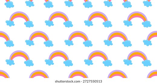 Patrón de arco iris sin fisuras. Ideal para la tela de los niños, decoración del vivero, papel de embalaje, Fondo de pantalla y embalaje de regalo.