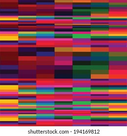 Seamless rainbow pattern with set of horizontal colorful rectangular elements