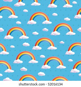 seamless rainbow pattern swatch with clipping mask