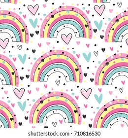 seamless rainbow pattern vector illustration