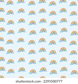 Seamless Rainbow Textured Background Vector Design.