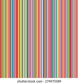 Seamless Rainbow Vertical Stripes Color Line Art Vector Background