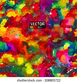 Seamless rainbow watercolor background. Vector