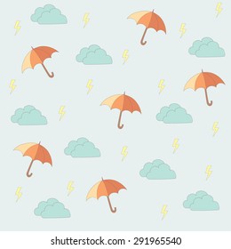 Seamless rainy season vector design illustration.