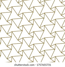 Nahtloses Ramadan Graphic Web, Hintergrundmuster. Wiederholen Sie minimale Vektor dreieckige Gitterstruktur. Wiederholte klassische Poly, Tapete Textur. Islamisches Wiederholungsmuster