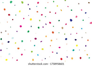 Seamless Random Art. White Vector Spot Birthday. Halftone Ink Dot Splotch. Small Happy Color Background. Polka Dot. Blue Flying Explosion Frame. Abstract Vintage Spot. Rainbow Pattern Baby Effect.