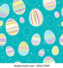 Seamless random colorful easter eggs pattern.