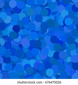 Seamless random dot background pattern - vector graphic from circles in blue tones with shadow effect