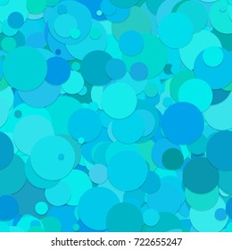 Seamless random dot background pattern - vector graphic from circles in cyan tones with shadow effect
