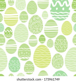 Seamless random easter eggs pattern in green color.