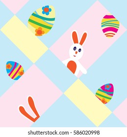 Seamless random easter eggs pattern in pastel color