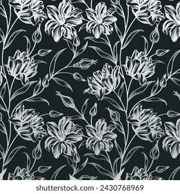  Seamless random flower pattern background for women clothes wallpaper digital printing textile 
