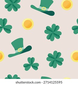 Patrón aleatorio sin fisuras con motivos del Día de San Patricio