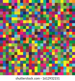 seamless random squares, mosaic tiles pixelated, pixels colorful vibrant, vivid background / pattern. blocks repeatable pattern. checker, chequered grid, mesh. tessellation, cellular tileable texture