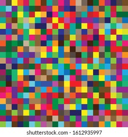 seamless random squares, mosaic tiles pixelated, pixels colorful vibrant, vivid background / pattern. blocks repeatable pattern. checker, chequered grid, mesh. tessellation, cellular tileable texture