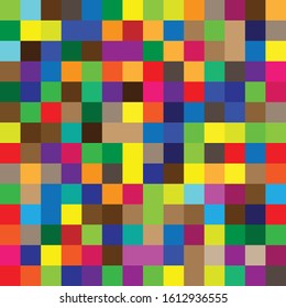seamless random squares, mosaic tiles pixelated, pixels colorful vibrant, vivid background / pattern. blocks repeatable pattern. checker, chequered grid, mesh. tessellation, cellular tileable texture