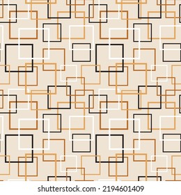 Seamless random squares pattern on beige. Perfect for bedding, tablecloth, oilcloth or scarf textile design.