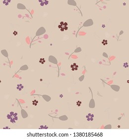 Seamless raster Art   pattern with floral