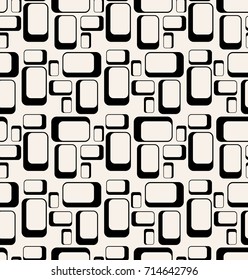 Seamless raster geometrical pattern, rounded rectangular classic vintage, squares