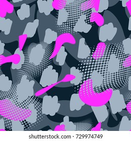 Seamless raster pattern texture with dots, spots.