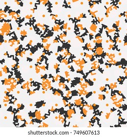 Seamless Raster of Pixel Art with Abstract Background Made of Geometric Shapes, Tetris Pixel Effect, 8 Bit Design, Ideal for Children Room Decoration, Wrapping, Baby Shower, Banners, Backgrounds