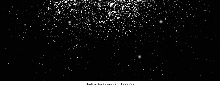 Seamless realistic falling snowflakes isolated background