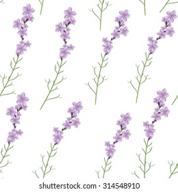 Seamless realistic lavender flower vector illustration pattern 