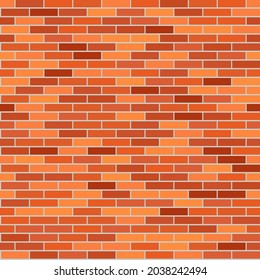 Seamless realistic pattern, red brick wall. Colorful background. Red brick texture.