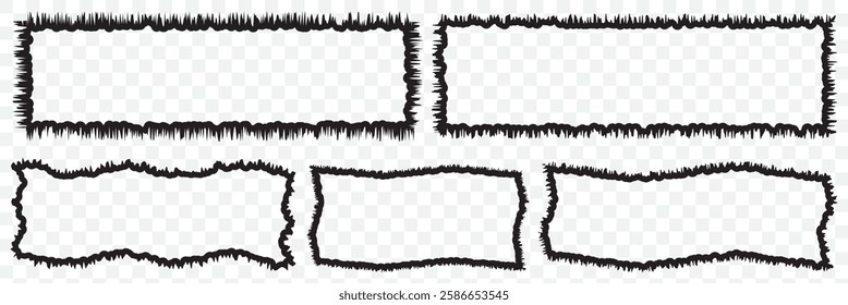 Seamless realistic torn paper edges with shadow. Vector illustration. EPS 10.