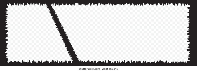 Seamless realistic torn paper edges with shadow. Vector illustration. EPS 10.