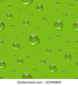 Seamless realistic water drops on color surface vector pattern. EPS10 - easy changeable background color.