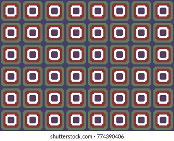 Seamless rectangular pattern vector. Art deco colorful on blue. Design print for textile, wallpaper, background.