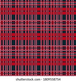 Seamless rectangular vector pattern as a tartan plaid mainly in muted pink, red and blue colors, texture for flannel shirt, plaid, tablecloths, clothes, blankets and other textile