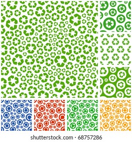 Seamless recycle background. Vector collection.