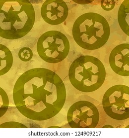 Seamless recycle background. Vector pattern.