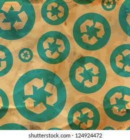 Seamless recycle background. Vector pattern.