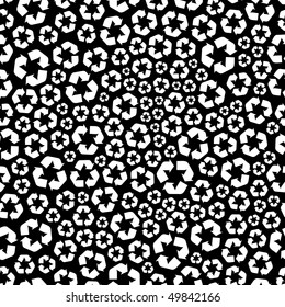 Seamless recycle background. Vector pattern.