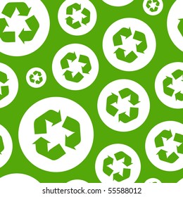 Seamless recycle background. Vector pattern.