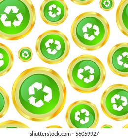 Seamless recycle background. Vector pattern.