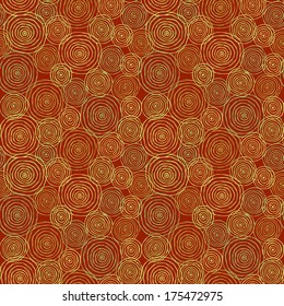 Seamless red abstract doodle texture. Endless round pattern for design and decoration textile, backgrounds, covers, wrapping paper