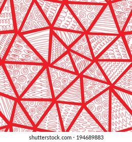seamless red abstract erased vector triangles wallpaper background pattern design