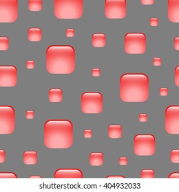 Seamless red abstract geometric pattern. Squares with rounded corners. Background for the web, email, print products, typography.